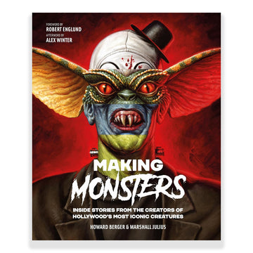 Book cover of 'Making Monsters' with a creature and clown-like character on a red background